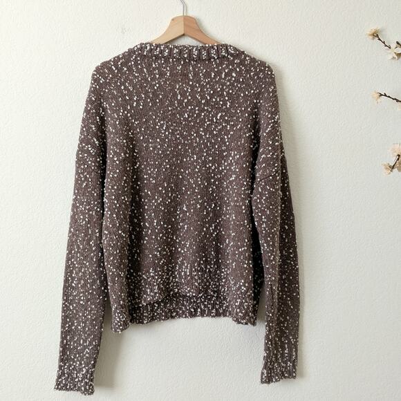 Andree By Unit Bobble Speckled Long Sleeve Sweater Womens Large Brown Textured - Picture 3 of 6